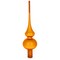 Matte Orange with Sparkling Top Glass Christmas Tree Topper 11 Inches